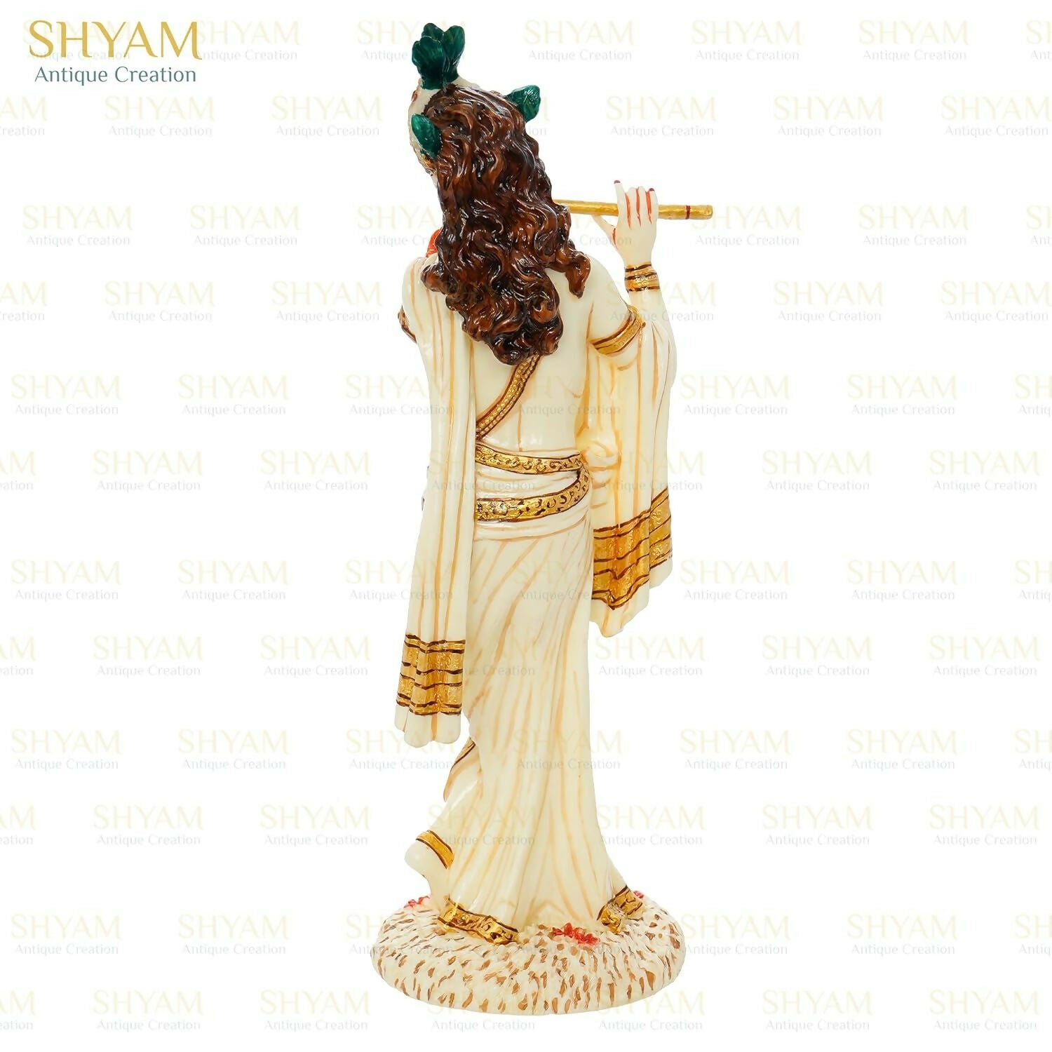 Shyam Antique Creation Lord shri Krishna Playing Flute Standing kanha Idol - Grab2buy