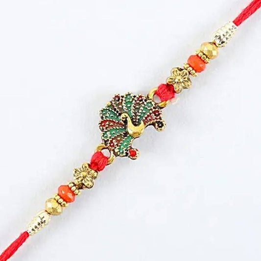 Beautiful Peacock Ethnic Rakhi & Cadbury Temptations