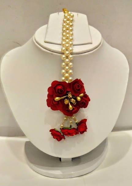 Artificial Flower Jewelry Set For Haldi