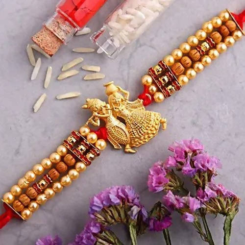 Krishna Designer Rakhi and Almond Treat Chocolate