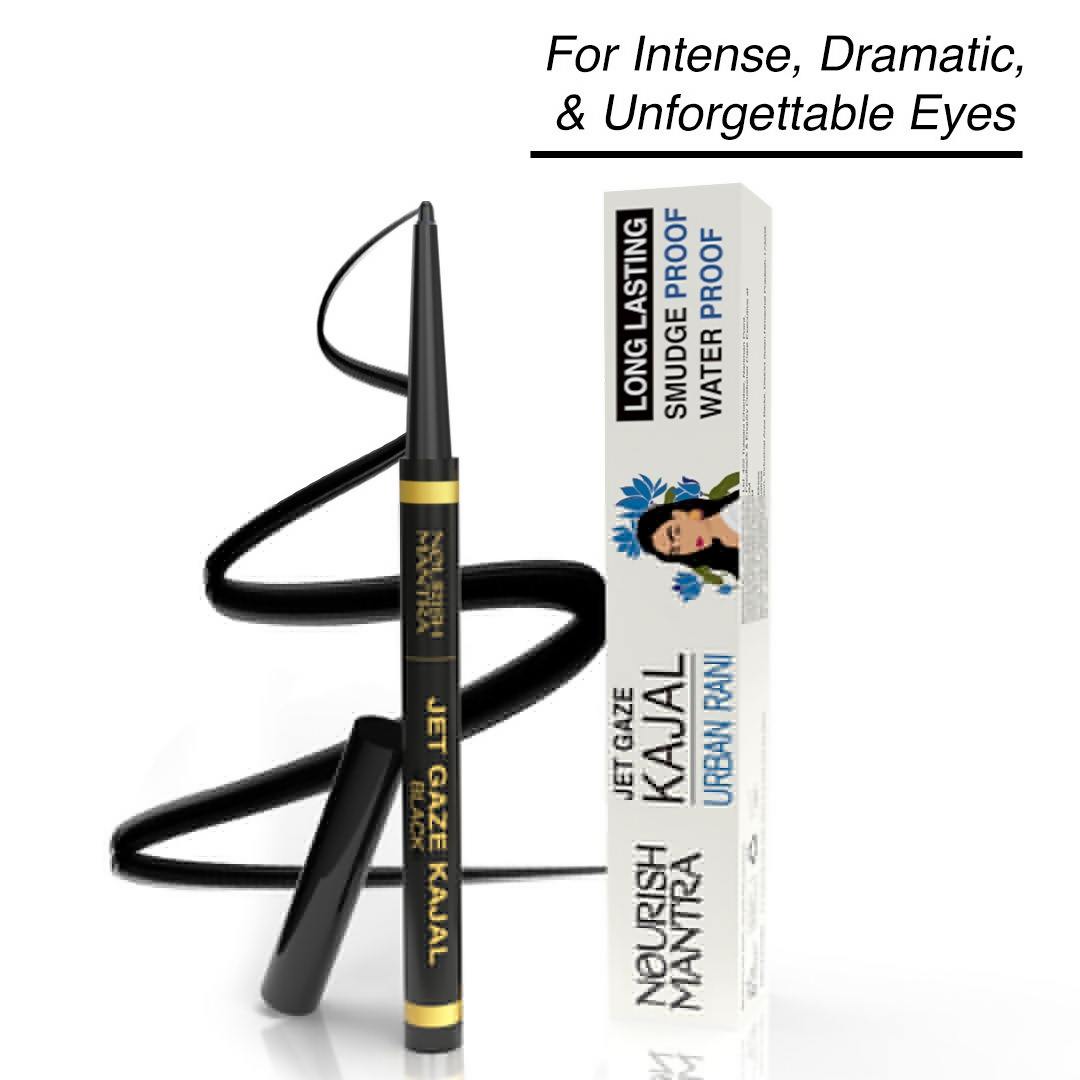 Nourish Mantra Jet Gaze Kajal Urban Rani - Black with Almond Oil & Vitamin E 