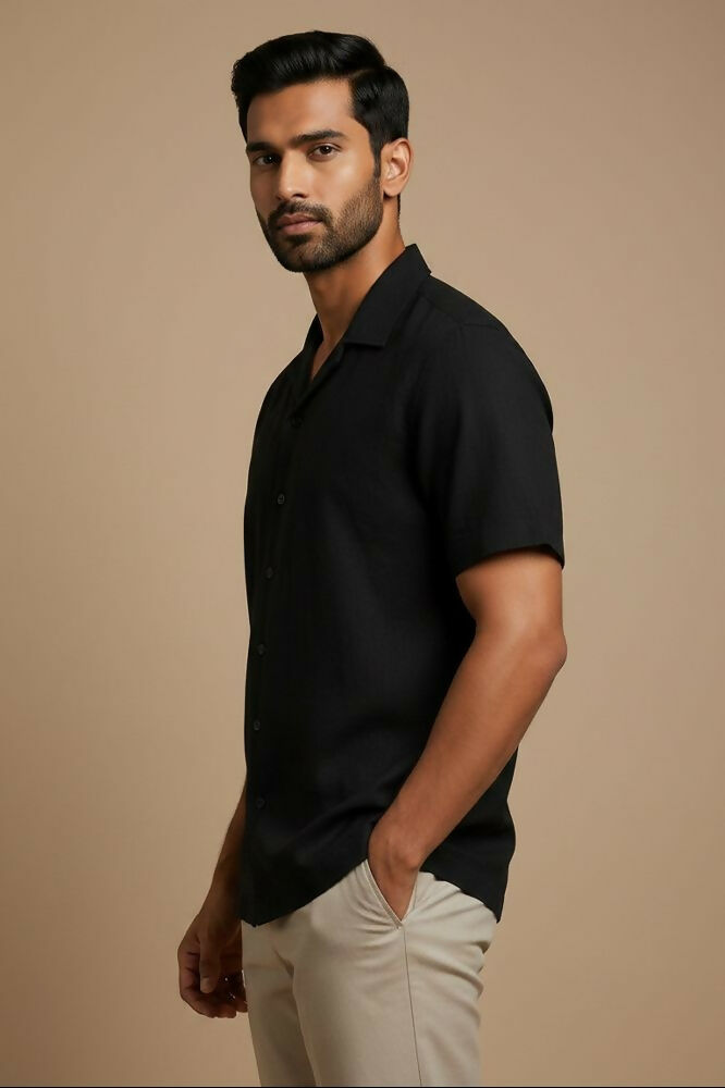 Eclipse — Black Cotton Shirt by Hilo Design