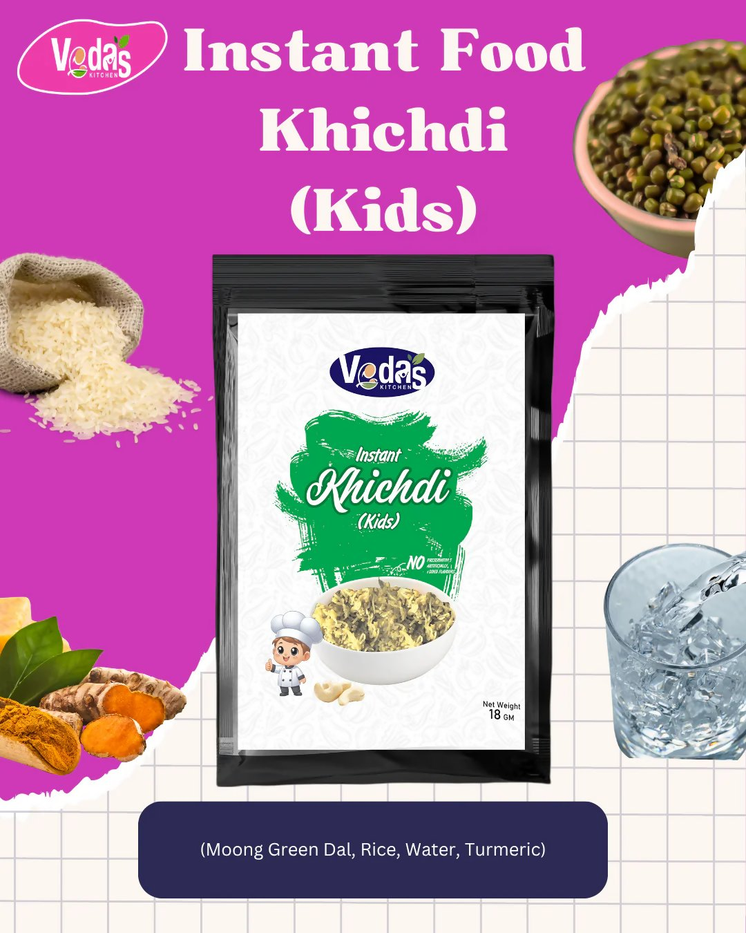 Vedas Kitchen Khichdi Instant (Kids)  Grab2Buy Vedas Kitchen Grab2Buy