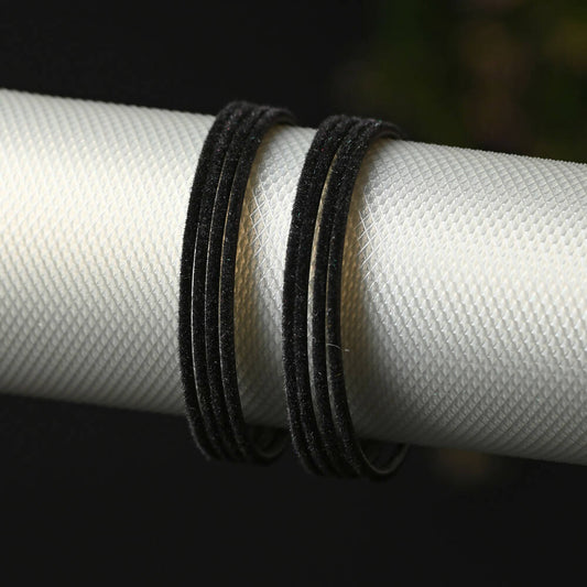 Afast Designer Fancy Party Velvet Bangle/ Kada Set, Black, Metal, Pack Of 48 | Grab2Buy
