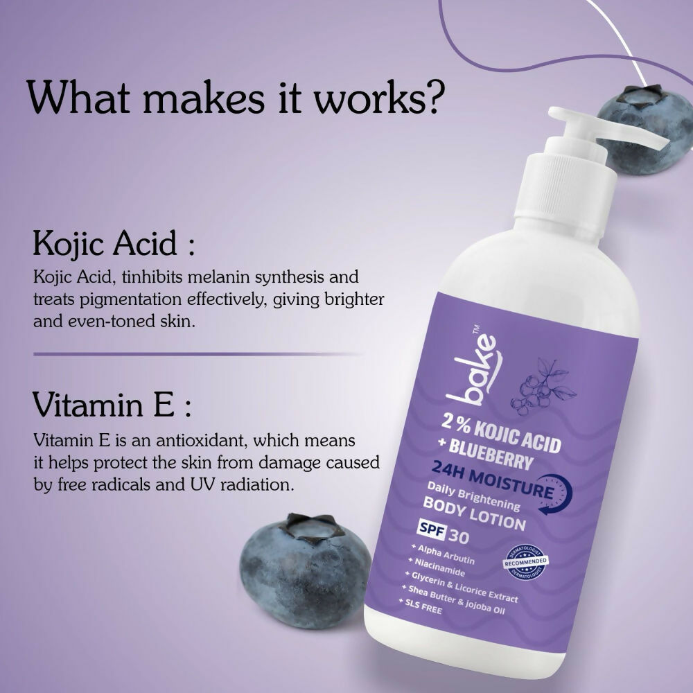 Bake 2% Kojic Acid Body Lotion SPF 30 PA+++ For Dark Spots  Grab2Buy Bake Grab2Buy