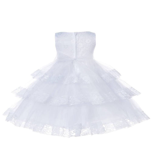Asmaani Baby Girl's white Colour Satin A-Line Maxi Full Length Dress (AS-DRESS_22115) - Grab2buy