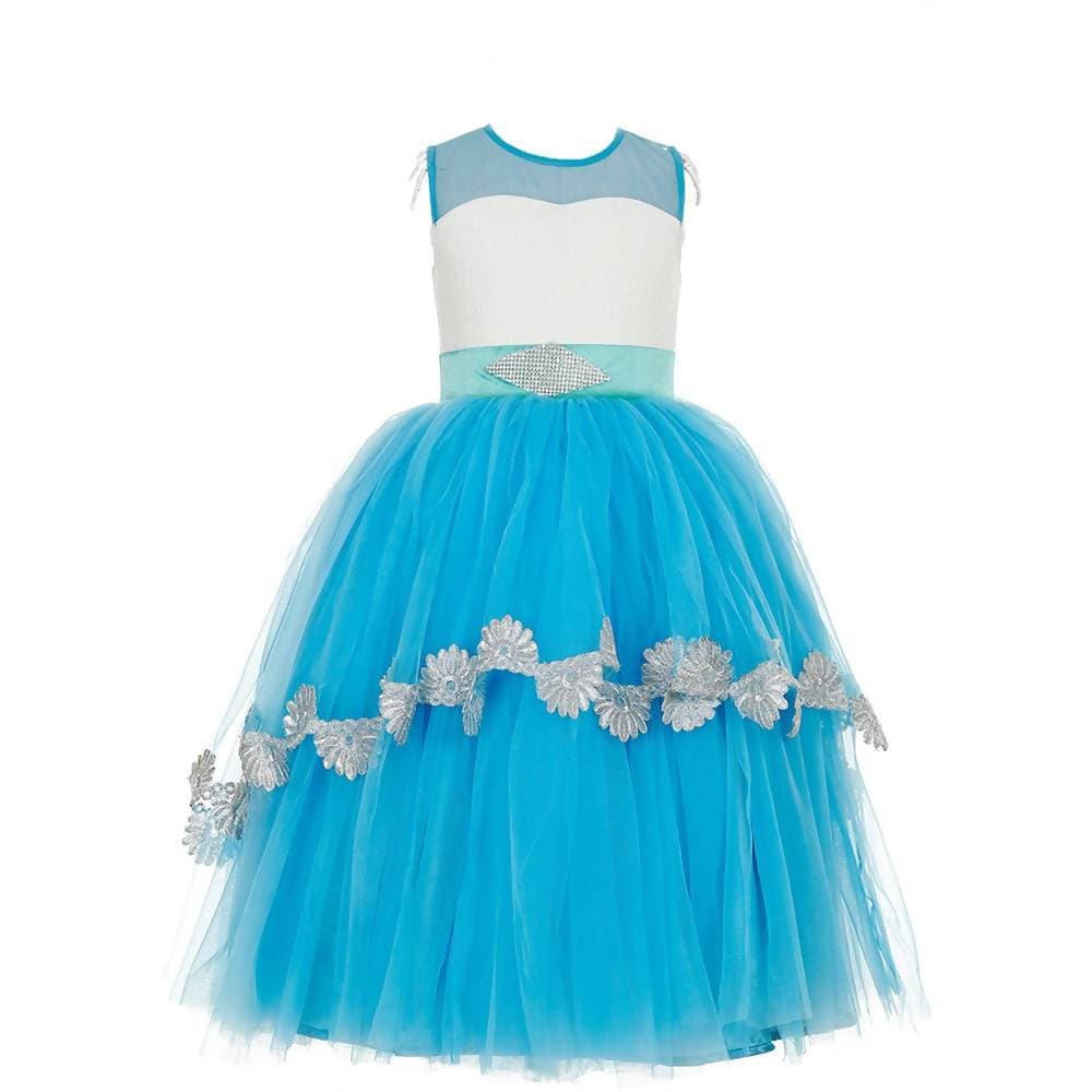 Asmaani Baby Girl's Multi-Coloured Satin A-Line Maxi Full Length Dress (AS-DRESS_22081) - Grab2buy