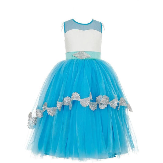 Asmaani Baby Girl's Multi-Coloured Satin A-Line Maxi Full Length Dress (AS-DRESS_22081) - Grab2buy