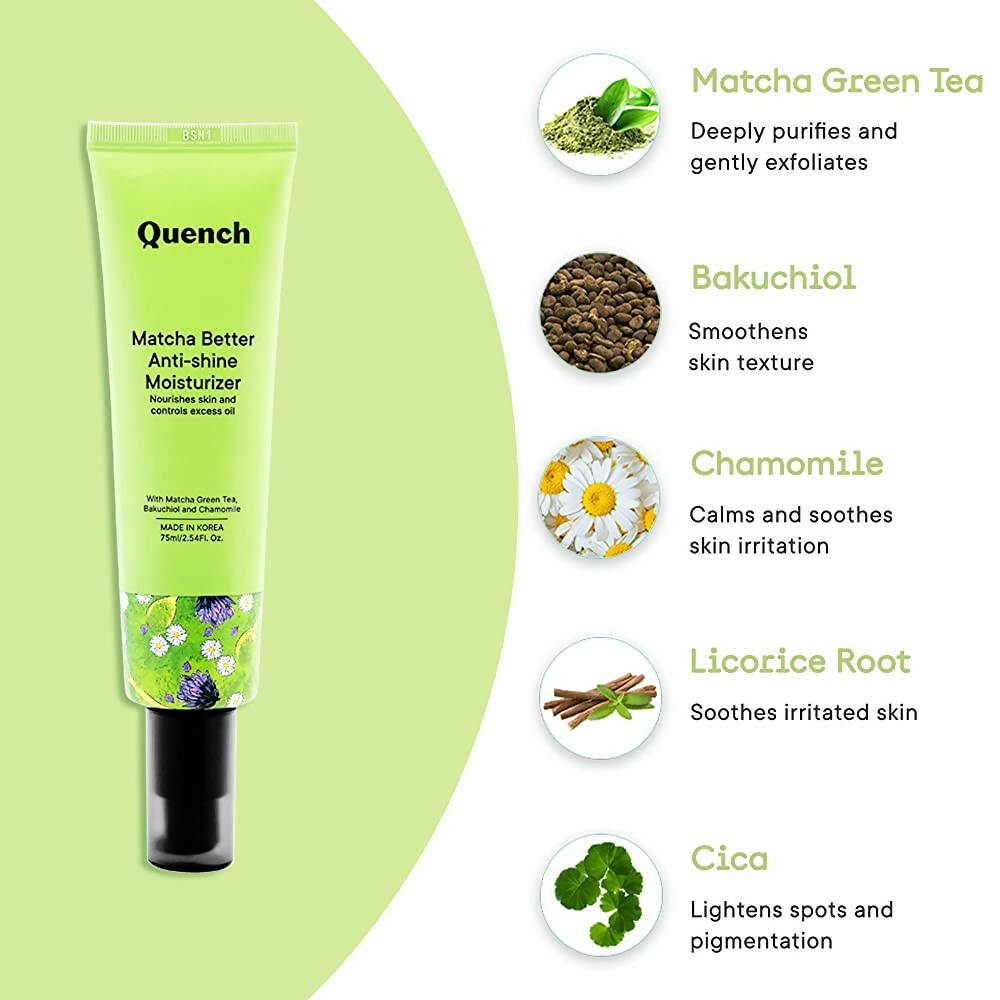 Quench Botanics Matcha Better Anti-Shine Moisturizer - Korean Skincare 