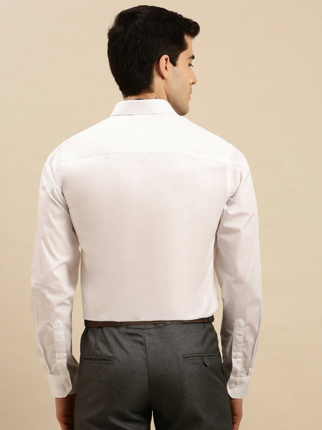 Ramraj Cotton Mens Full Sleeve White Shirt Plus Size - Cool Cotton 