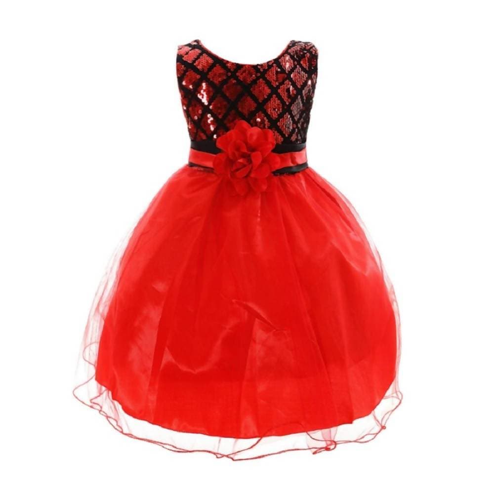 Asmaani Baby Girl's Black & Red Colour Satin A-Line Maxi Full Length Dress (AS-DRESS_22082) - Grab2buy