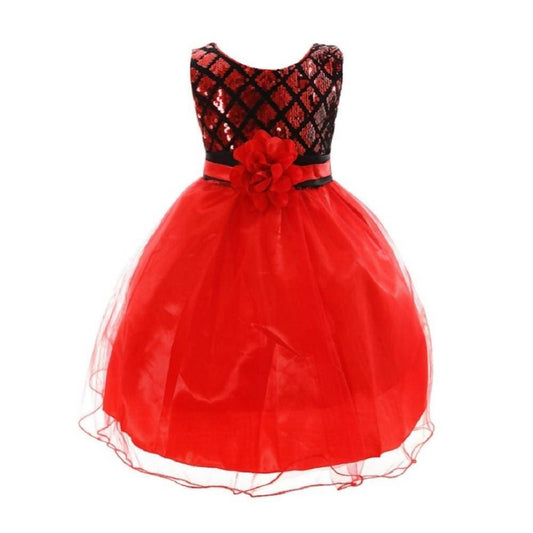 Asmaani Baby Girl's Black & Red Colour Satin A-Line Maxi Full Length Dress (AS-DRESS_22082) - Grab2buy