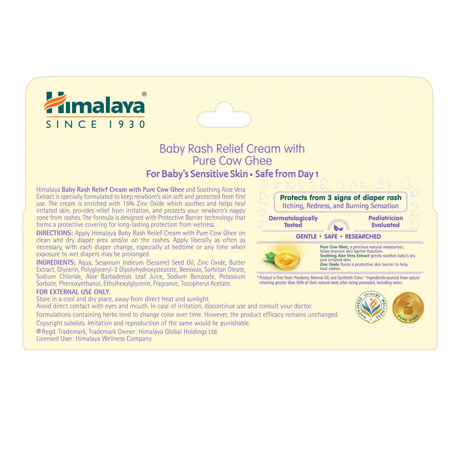 Himalaya Herbals Baby Rash Relief Cream with Pure Cow Ghee | Ayurvedic Healing Cream for Diaper Rash 