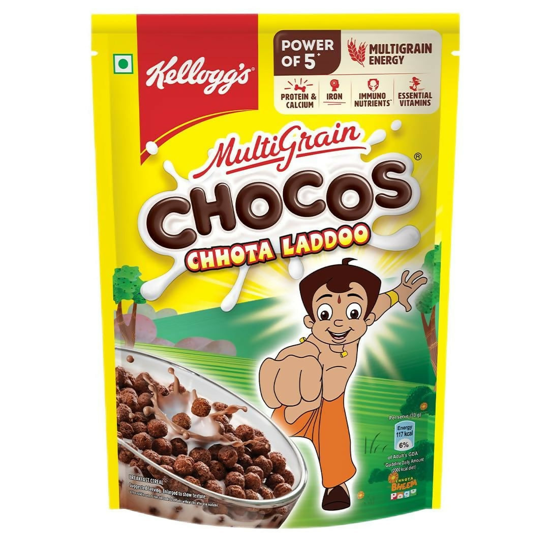 Kellogg's Multigrain Chocos Chotta Ladoo, Breakfast Cereal for Kids 