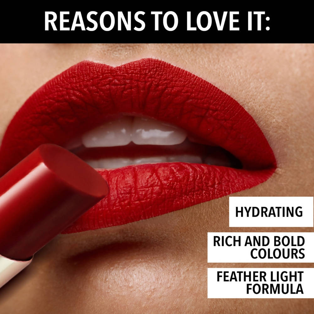 Blue Heaven Powder Matte Lipstick Risk Red