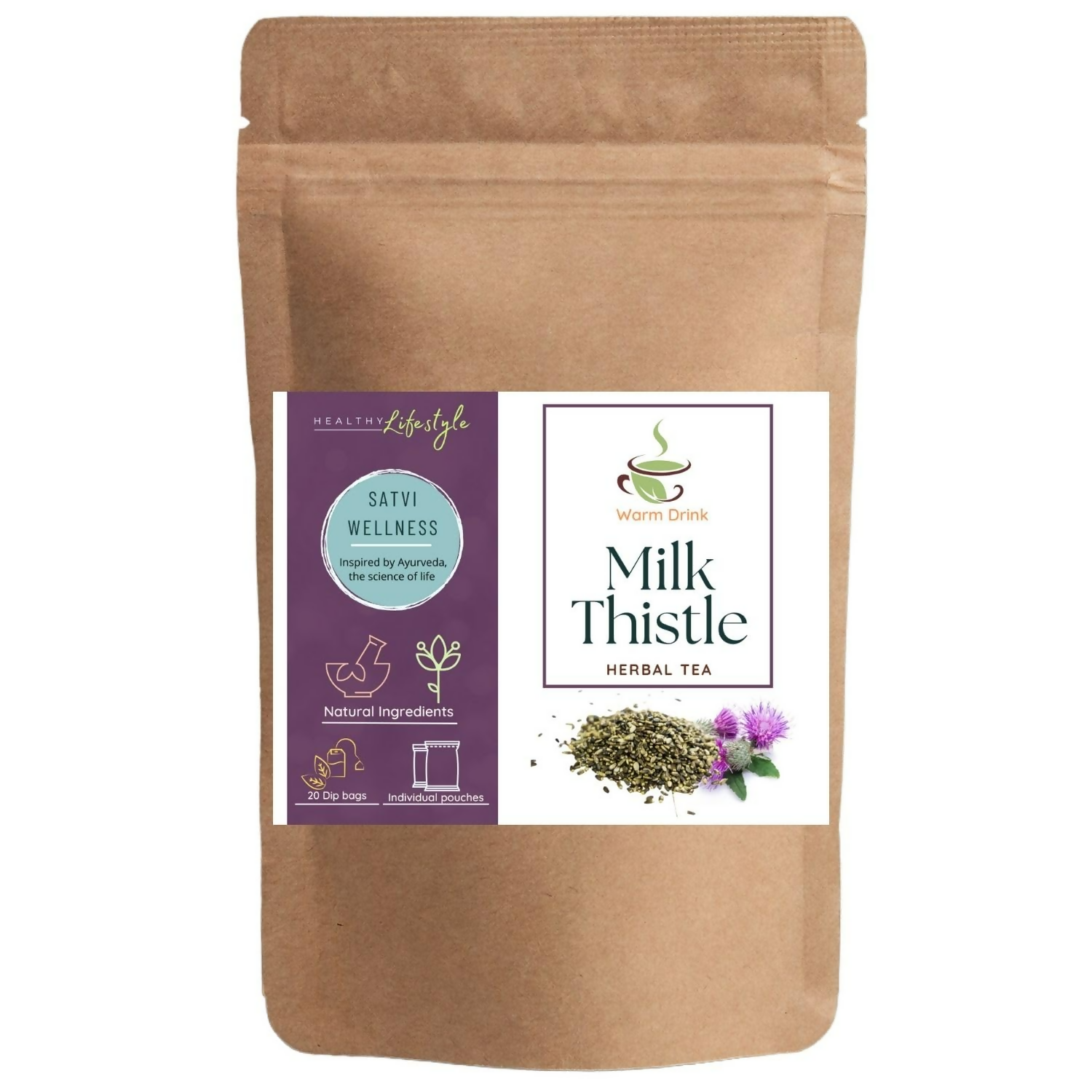 Satvi Wellness Milk Thistle Seed Tea Bags | Herbal Tea 