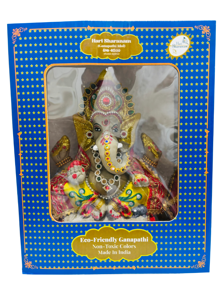 Eco-Friendly Ganesh Idols (Non-Toxic Colors) With Chatri, Kumkum & Akshat - Limited Time Offer | Swadesiicart