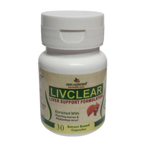 Deep Ayurveda Livclear 500mg Veg Capsules 