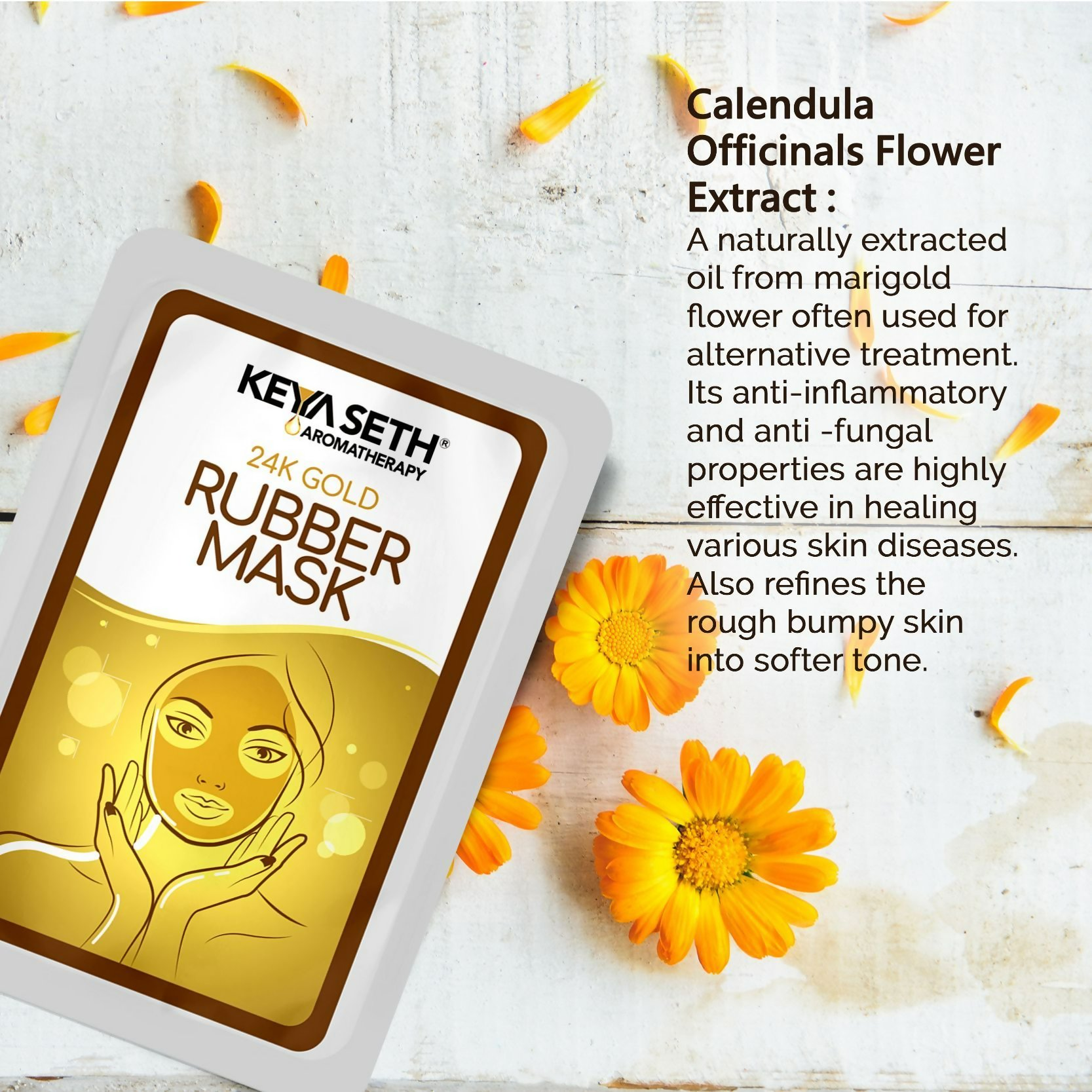 Keya Seth Aromatherapy 24k Gold Rubber Facial Mask 