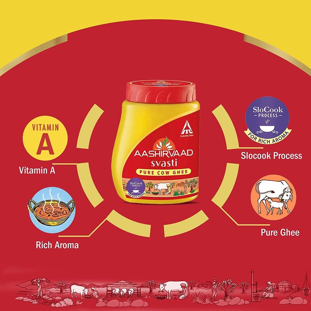 Aashirvaad Svasti Pure Cow Ghee | Premium Desi Ghee with Rich Aroma 