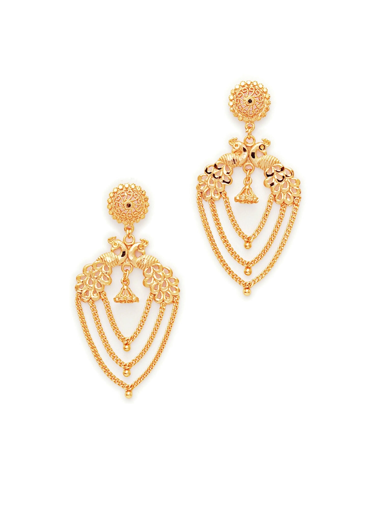Golden Earrings (Gold) - Ruby Raang - Grab2buy