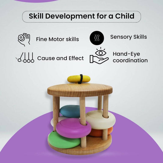 Matoyi Colorful Wooden Bell Rattle For Babies - Grab2buy