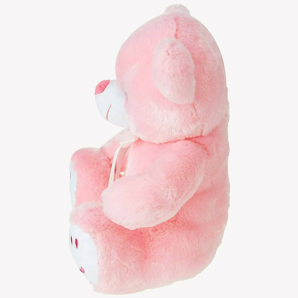 Webby Plush Cute Sitting Teddy Bear Soft Toys With Neck Bow And Foot Print, Pink  Grab2Buy Generic Grab2Buy