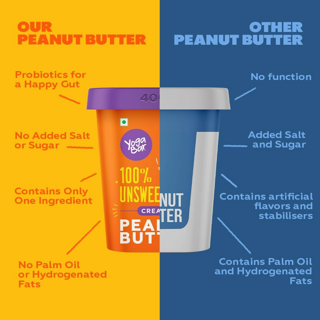 Yoga Bar 100% Pure Peanut Butter Creamy & Yummy Unsweetened  Grab2Buy Yoga Bar Grab2Buy