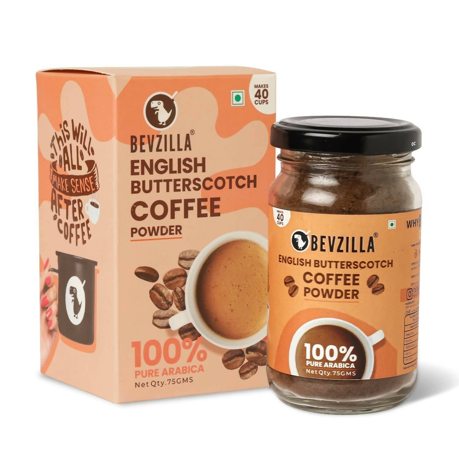 Bevzilla Instant Coffee Powder (English Butterscotch Flavour) 