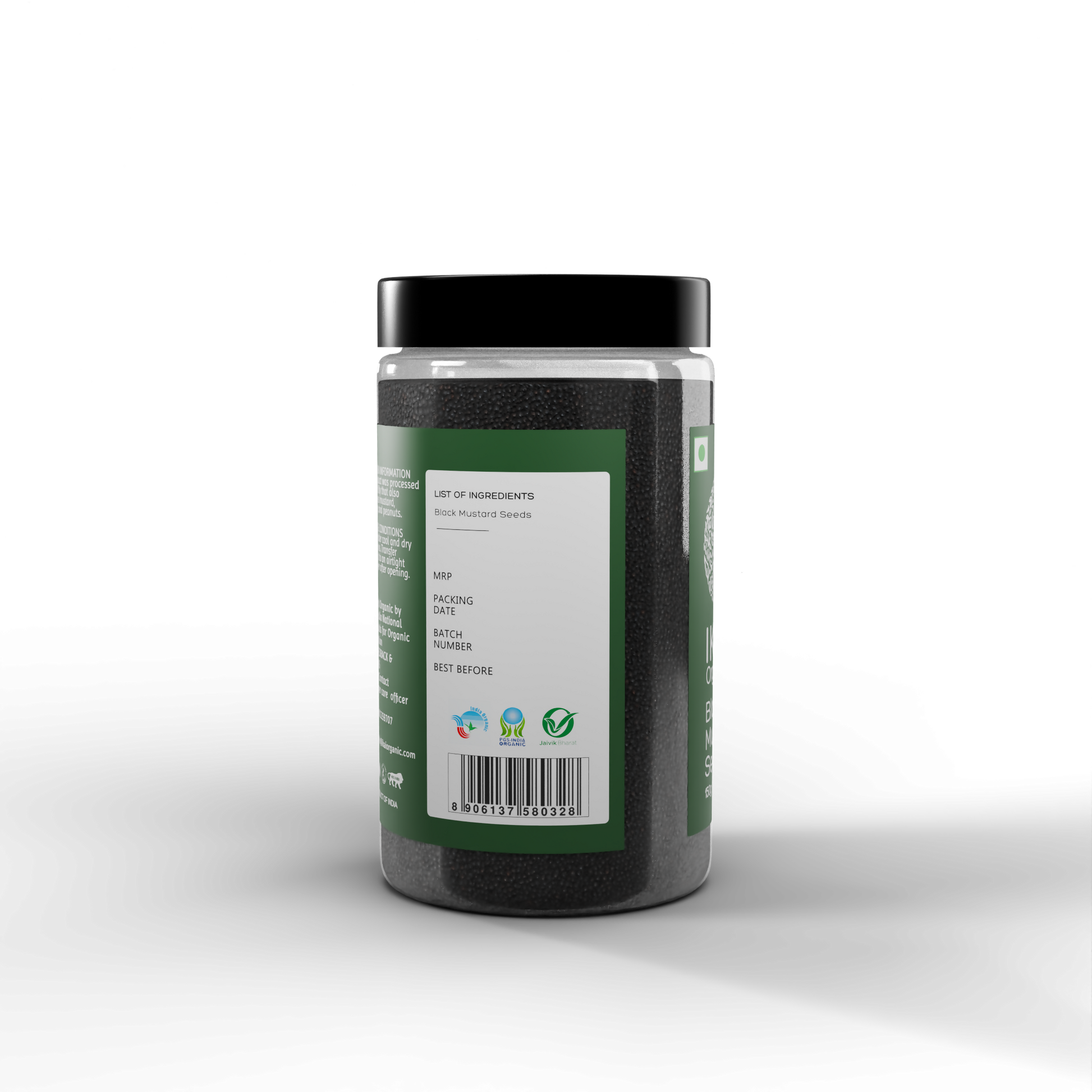 6 - Organic Black Mustard Seeds - 150g