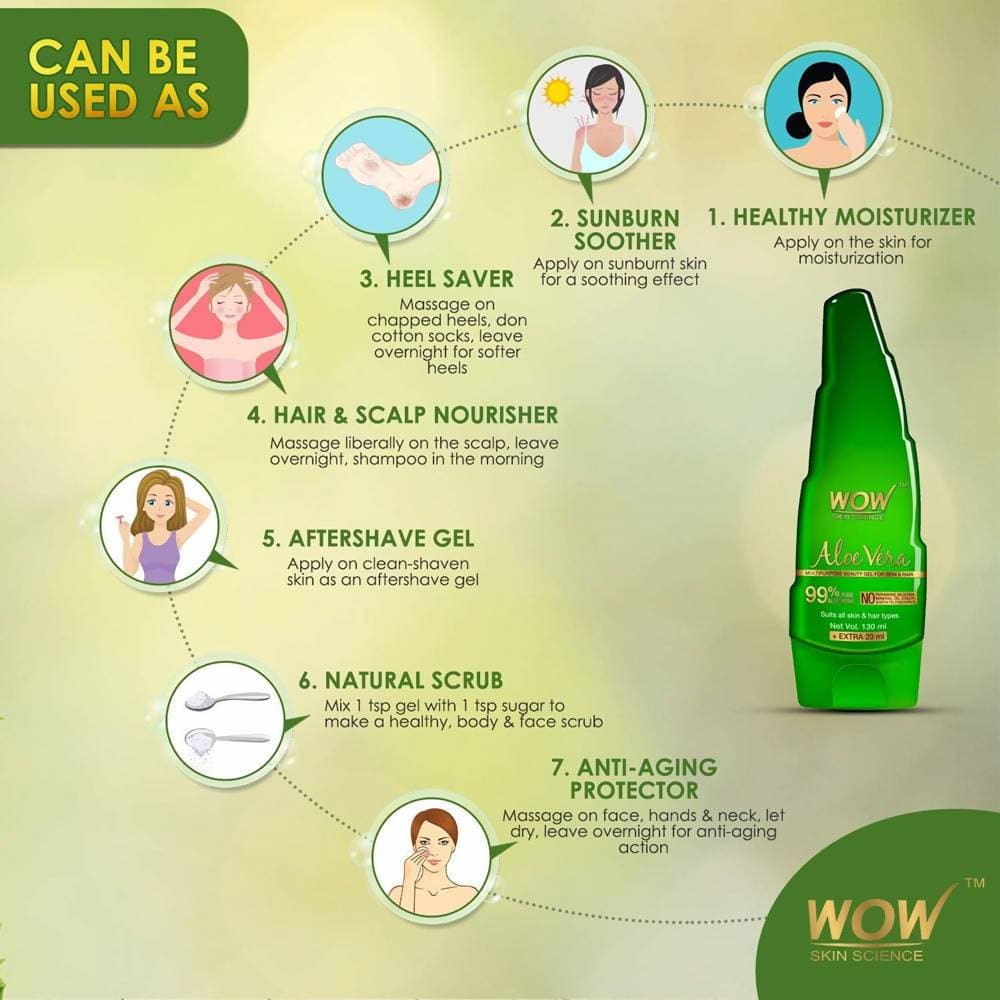Wow Skin Science Aloe Vera Multipurpose Beauty Gel  Grab2Buy Wow Skin Science Grab2Buy