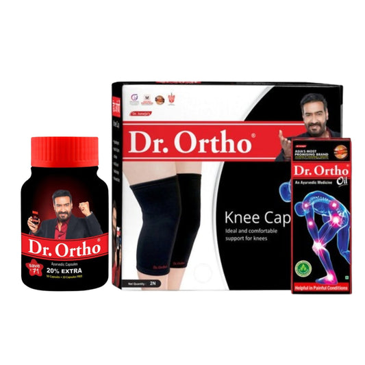 Dr. Ortho Ayurvedic Oil, Capsules & Knee Cap Combo - Grab2buy