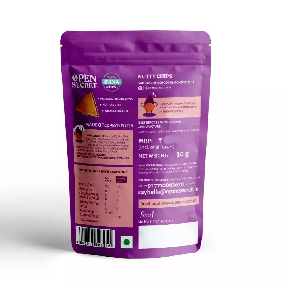 Open Secret Choco Almond Butter Nutty Chips 