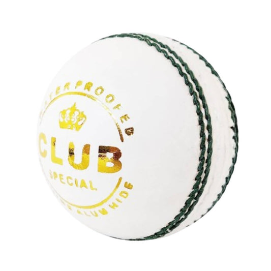 Prokick Club Four Piece Leather Cricket Ball - White 