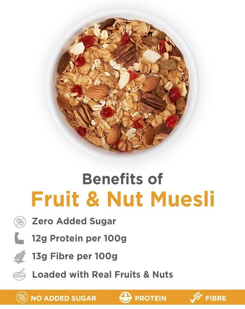 True Elements Fruit And Nut Muesli - Protein Rich 