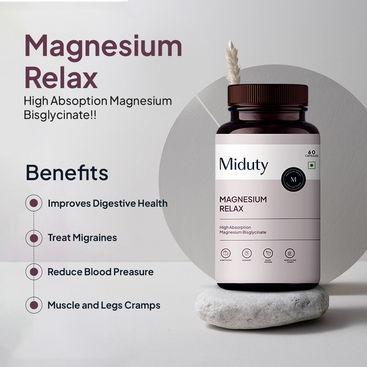 Miduty by Palak Notes Magnesium Relax Capsules - Grab2buy