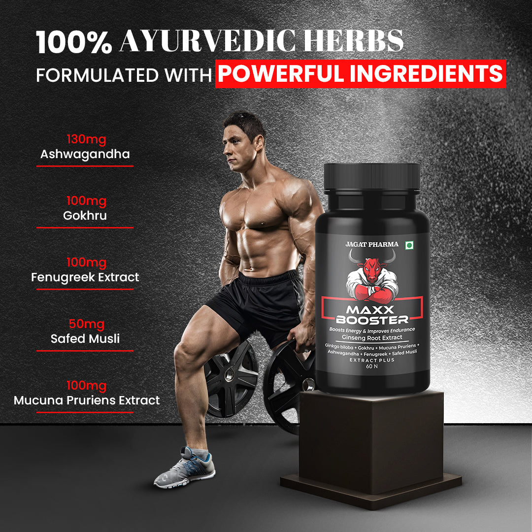 Jagat Pharma Maxx Booster- 60 Capsule Muscle Mass Gainer and Stamina Booster 