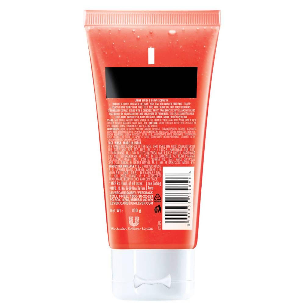 Lakme Blush & Glow Strawberry Freshness Gel Face Wash With Vitamin C Serum 