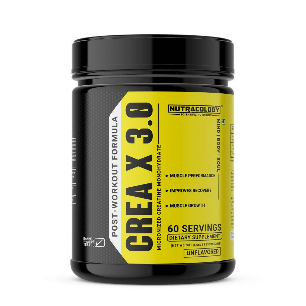 Nutracology Crea X 3.0 Micronized Creatine Powder Supports Athletic Performance & Power 