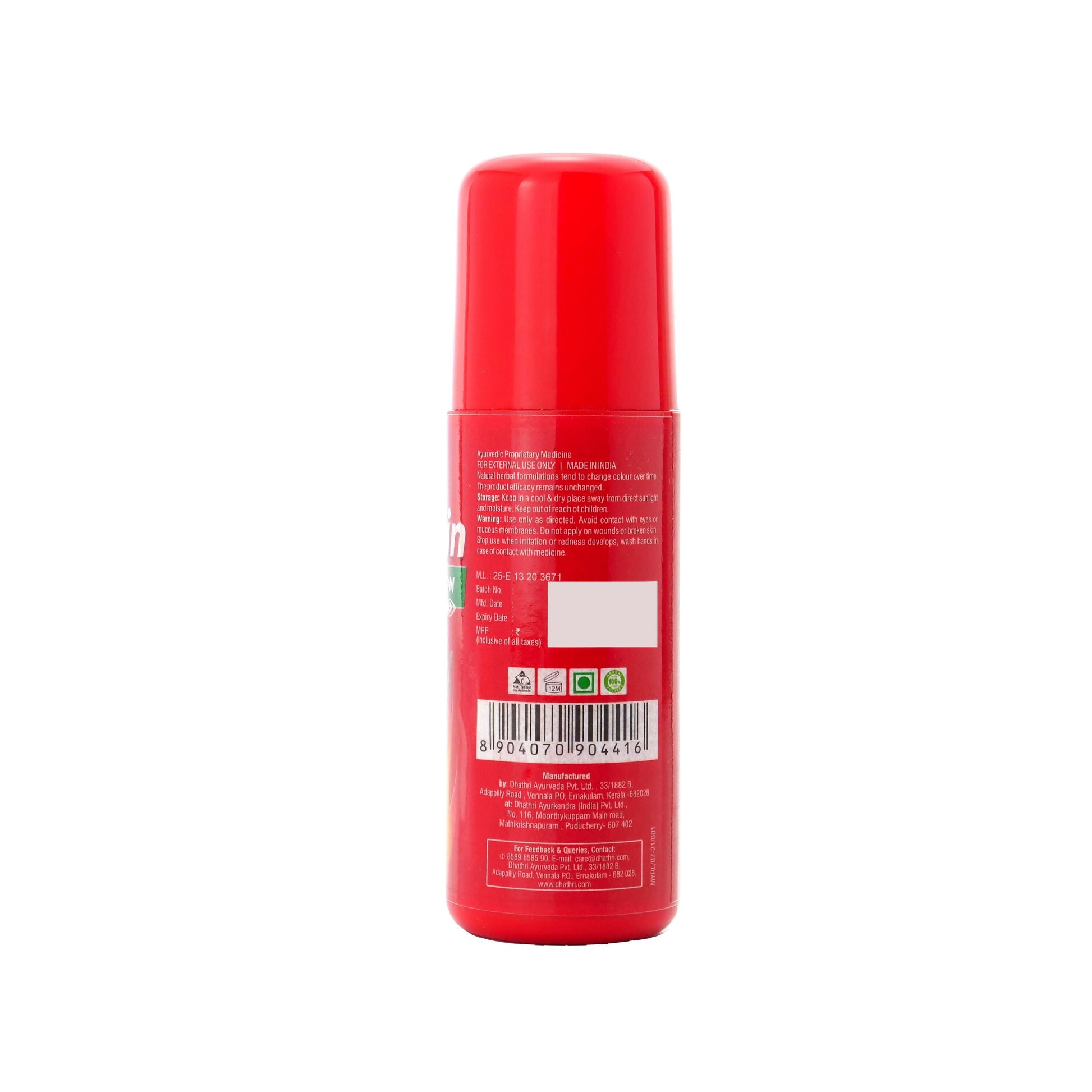 Dhathri Ayurveda Myactin Ortho Roll On For Pain Relief 