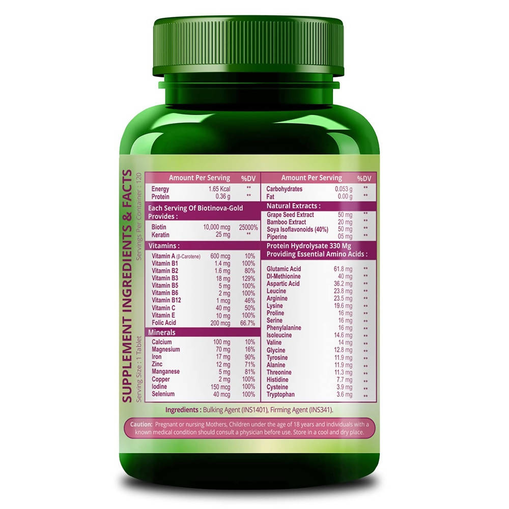 Himalayan Organics Biotin 10000 Mcg with Keratin, Amino Acids & Multivitamin Tablets 