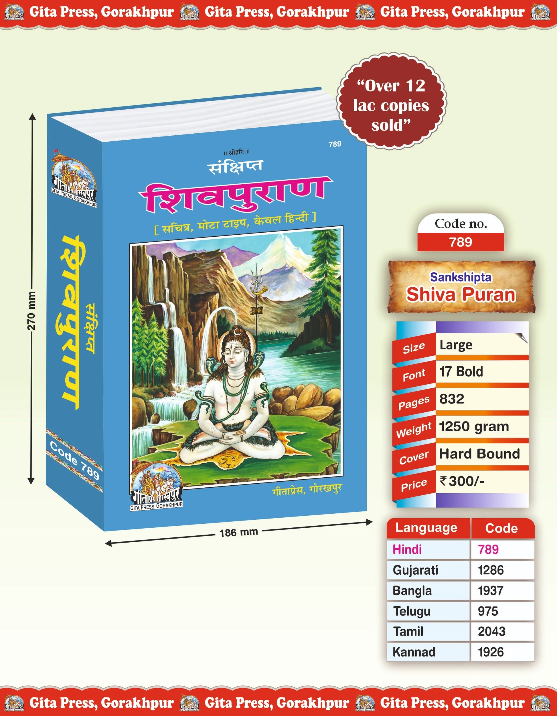 Sankshipt Shiv Puran Hindi – Illustrated Large Print Edition