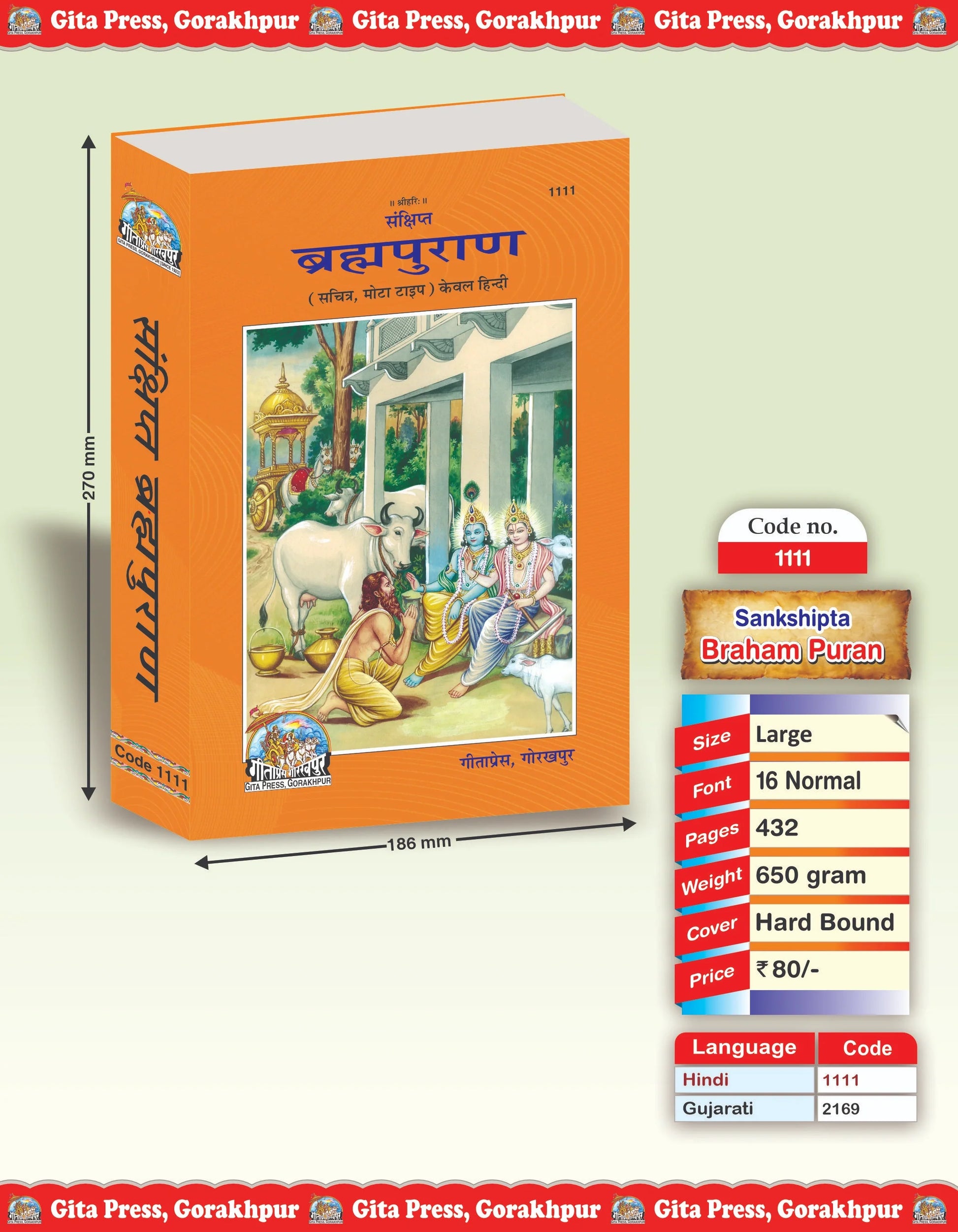 Sankshipt Brahma Purana – Illustrated Hindi Edition in Large Print by