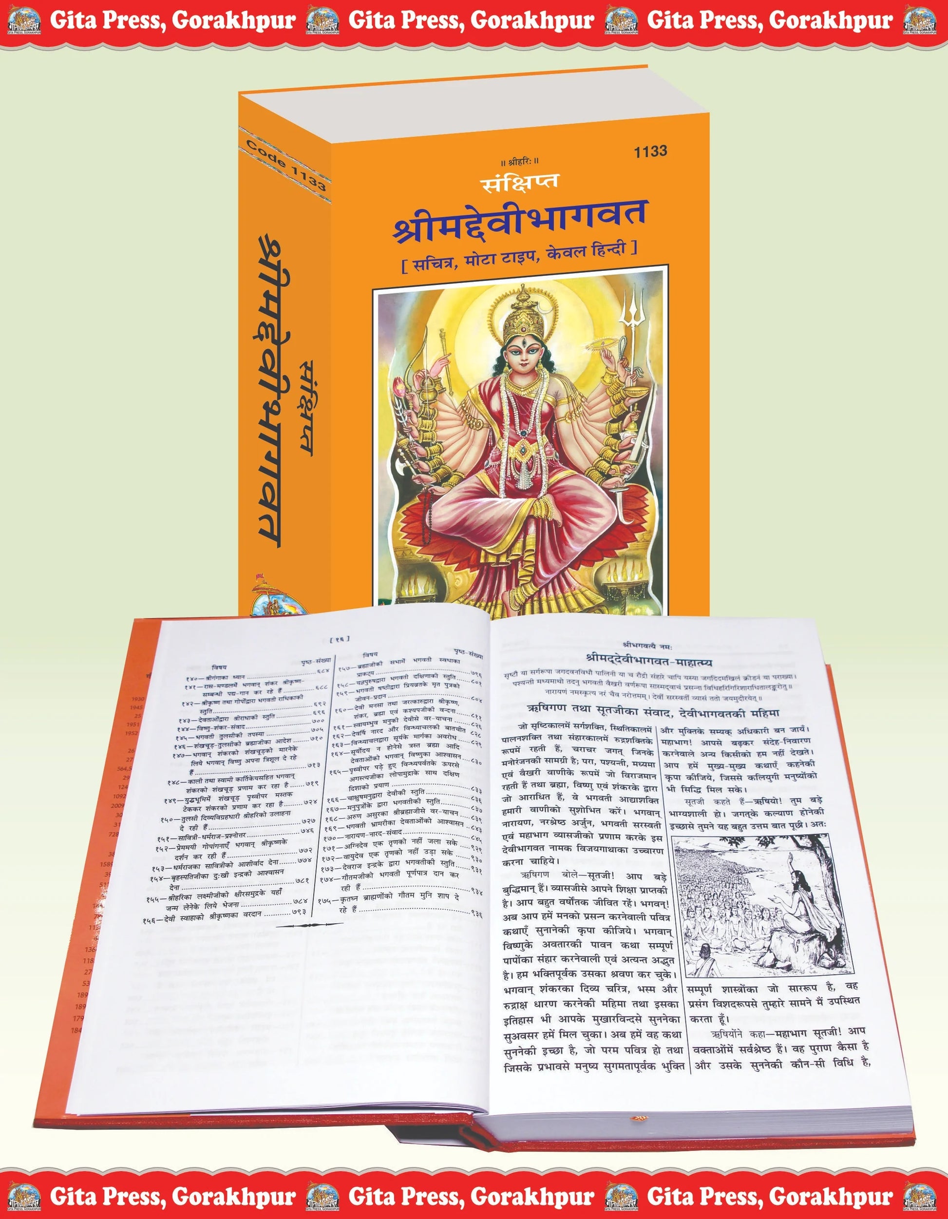 Sankshipt Shrimad Devi Bhagavat – Illustrated Hindi Edition in Large Print by