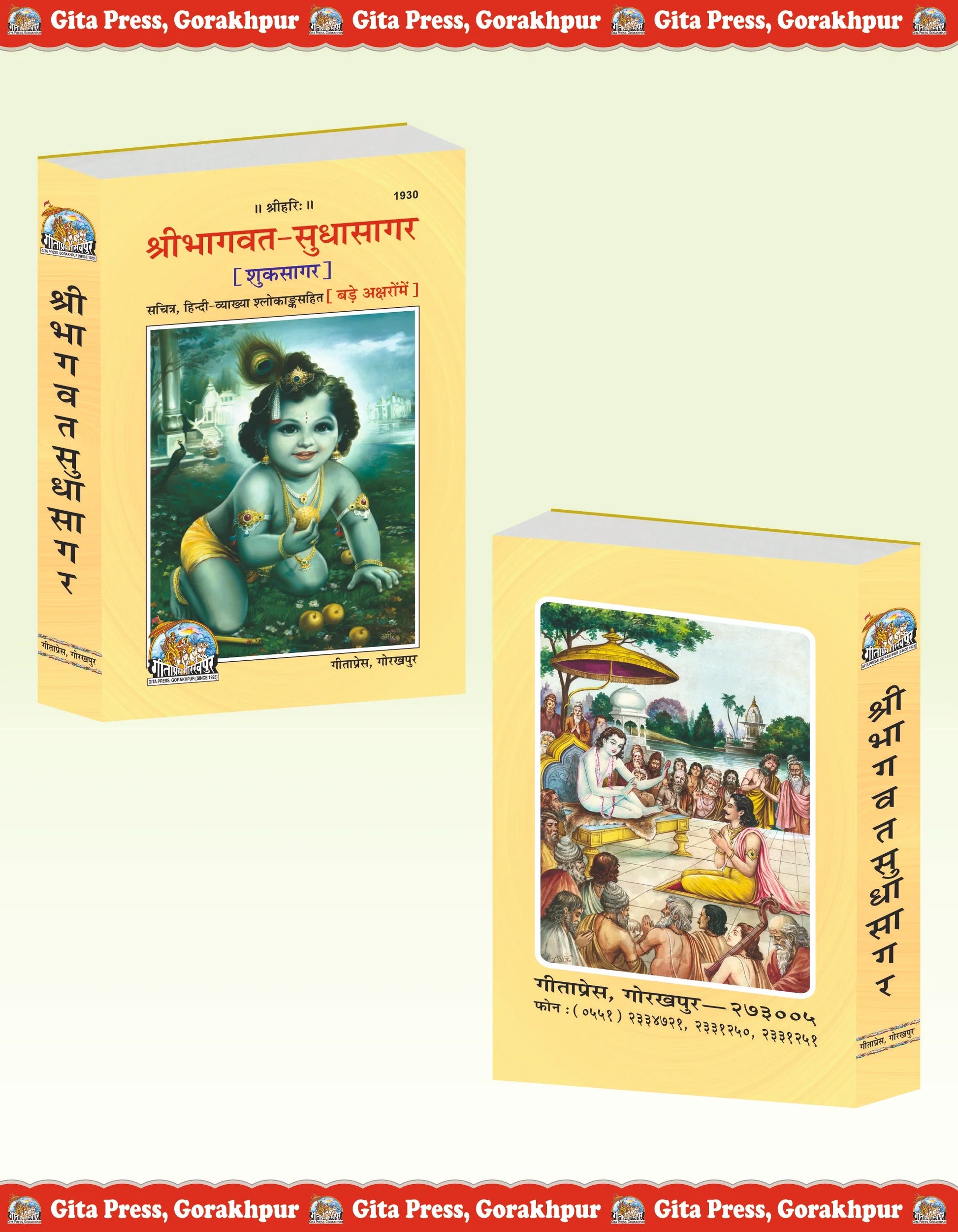 Shrimad Bhagavat Sudhasagar (Shuk Sagar) Hindi – Illustrated Hindi Commentary with Shlokas Gita Press Gorakhpur Publication