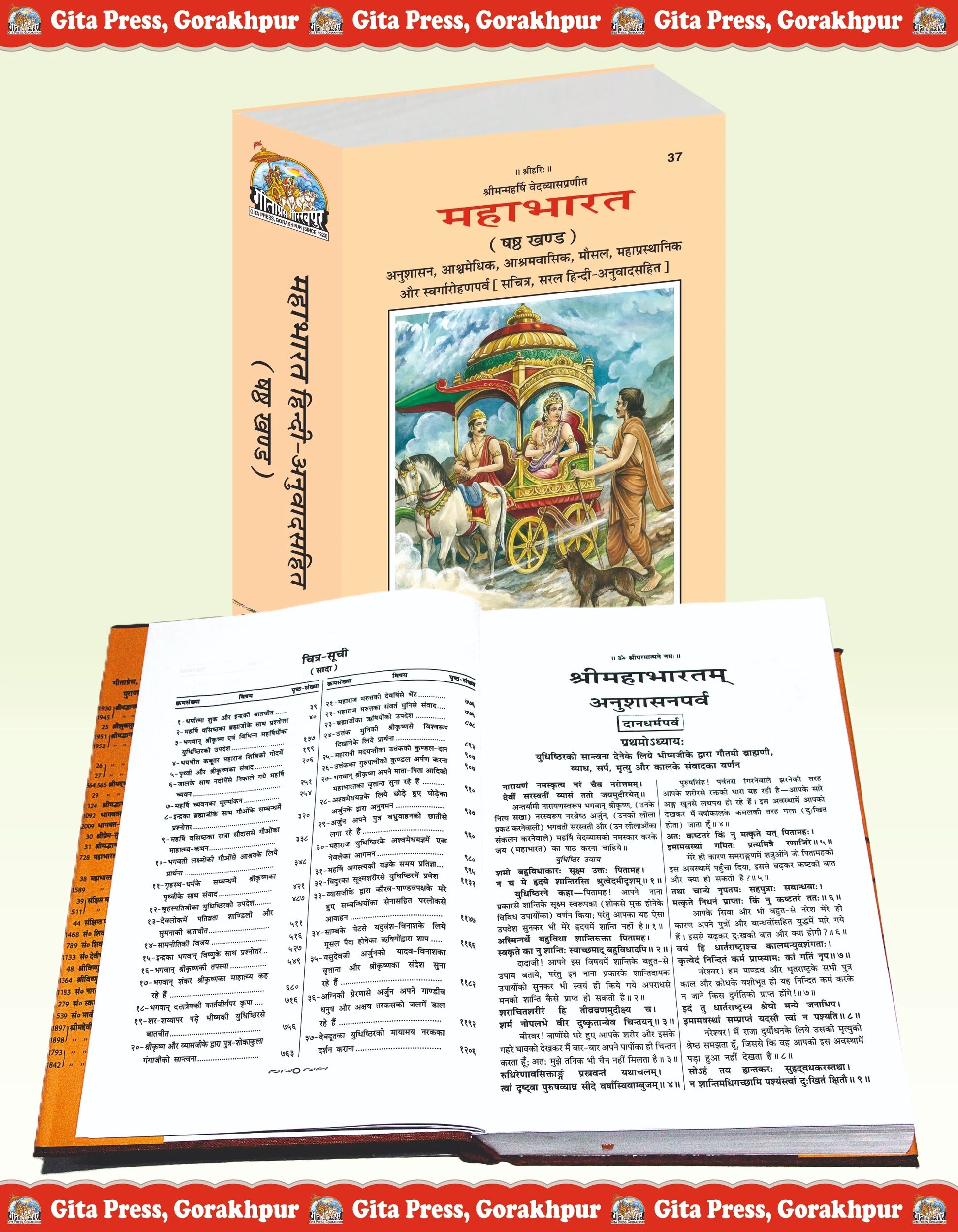 Mahabharat-Volume 6 Anushasan, Ashwamedhika, Ashramavasika, Mausal, Mahaprasthanika & Svargarohan Parva With Illustrations and Simple Hindi Translation