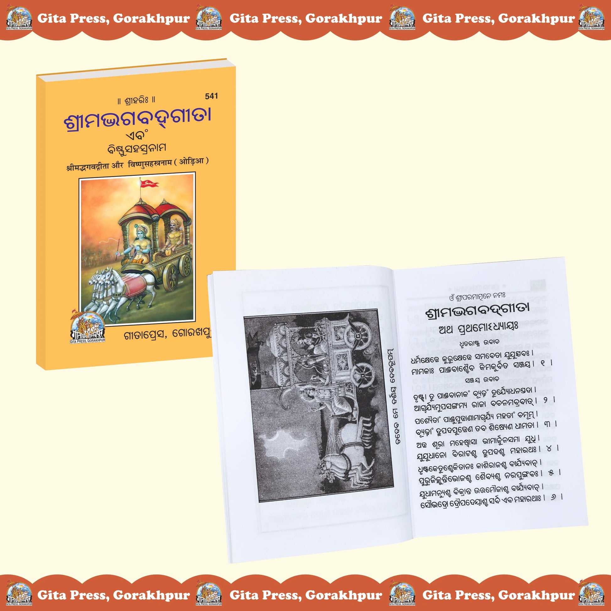 Shrimad Bhagavad Gita and Vishnu Sahasranama Oriya - Gita Press Gorakhpur Publication
