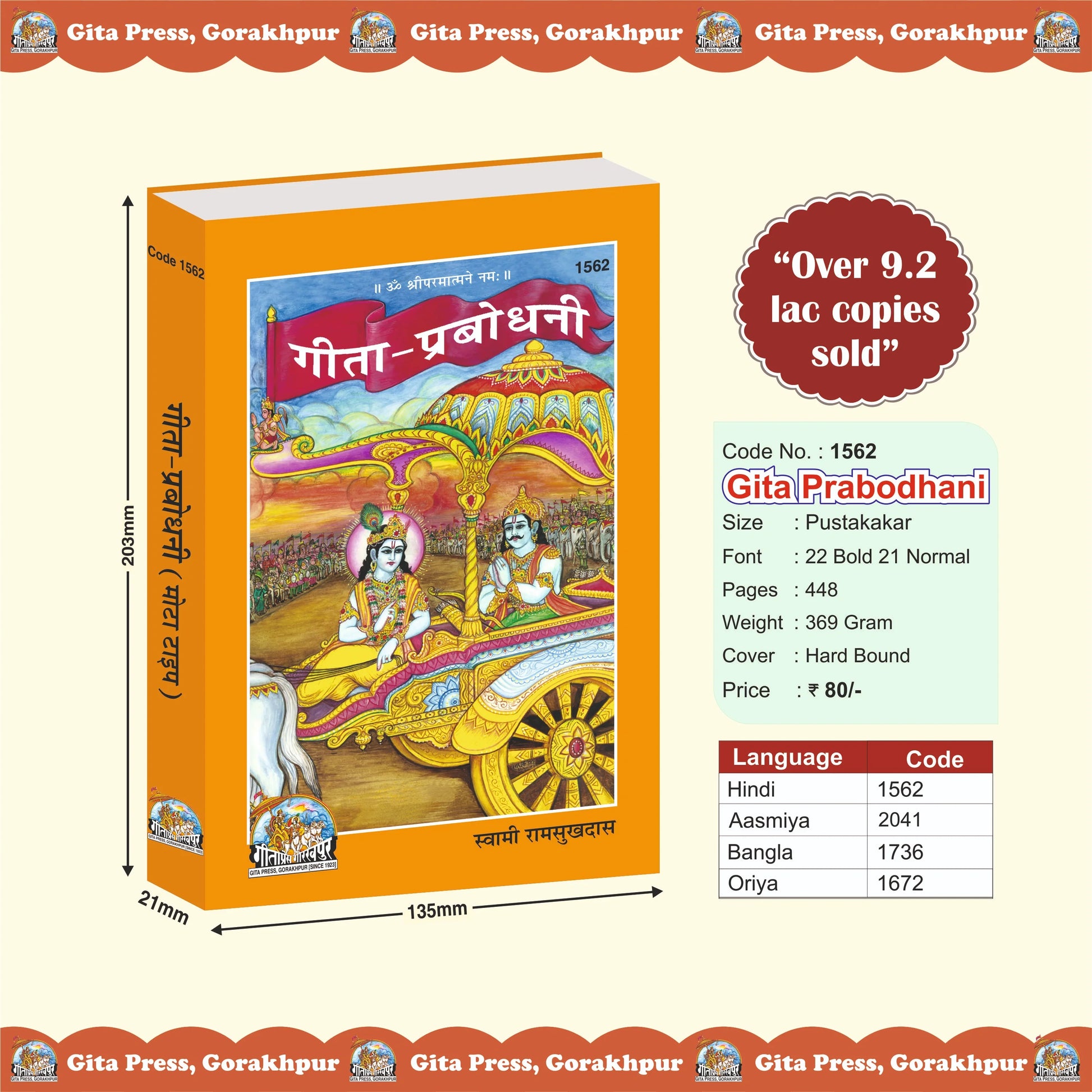 Geeta Prabodhini Hindi – Commentary on Bhagavad Gita by Swami Ramsukhdas Ji Gita Press Gorakhpur Publication