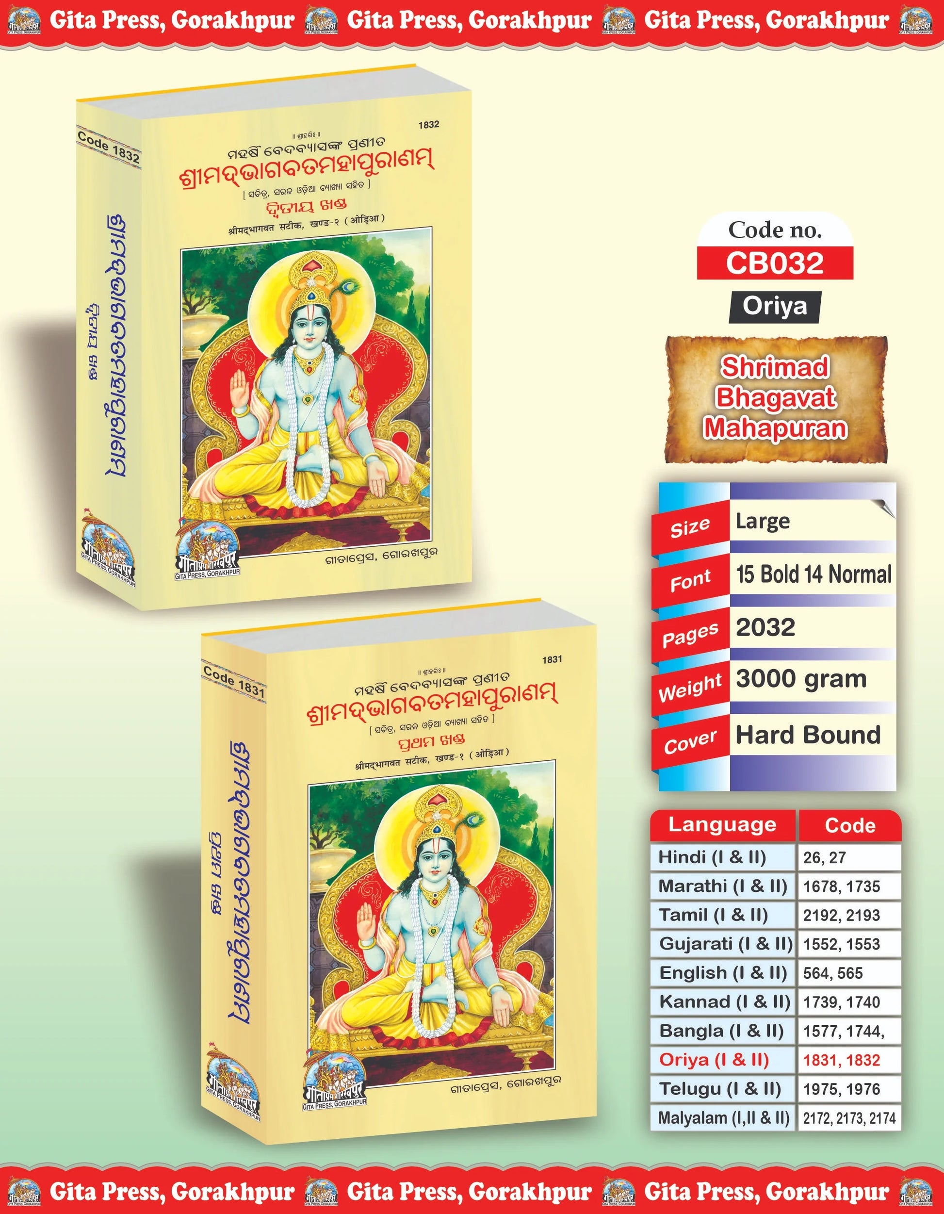 Srimad Bhagavat Mahapurana Complete Set (Part -1-2) - Oriya