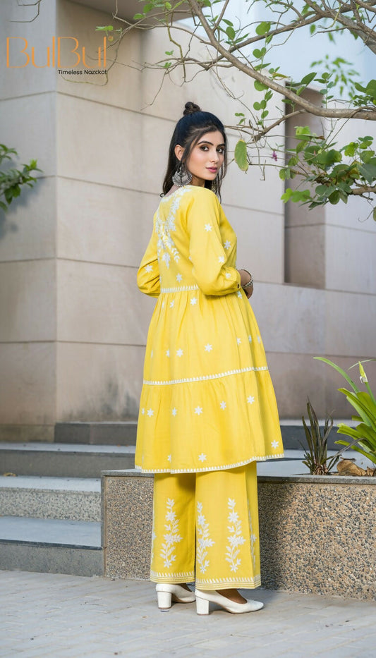 BulBul Dhawani Rayon Mustard Co-Ord Set 